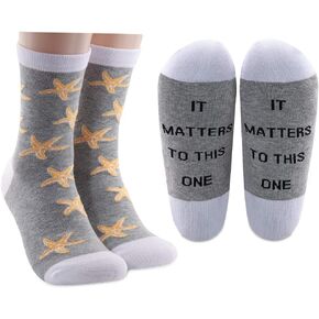 LEVLO Starfish Story Gift Social Worker Gifts It Matters To This One Starfish Cotton Socks Gift for Volunteer