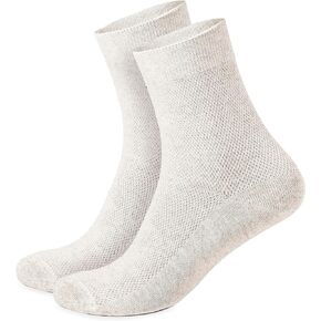 Thin Breathable Organic Linen Socks for Women, Pack of 3 pairs (Mesh, X-Large)