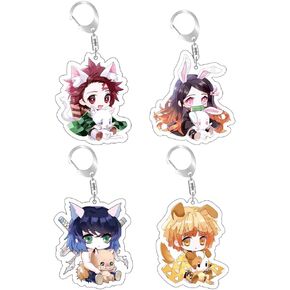 Anime Keychains,Cute Kawaii Acrylic Keychains Set for Backpacks,Gifts for Women Men Boys Girls