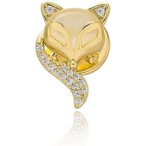 Women's Stainless Steel Fox Brooch Gold Jewelry