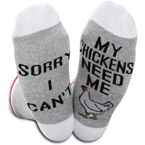 GJTIM 2PAIRS Farm Sock Farming Gift Sorry I Can't My Chickens Need Me Funny Chicken Socks For Farmer