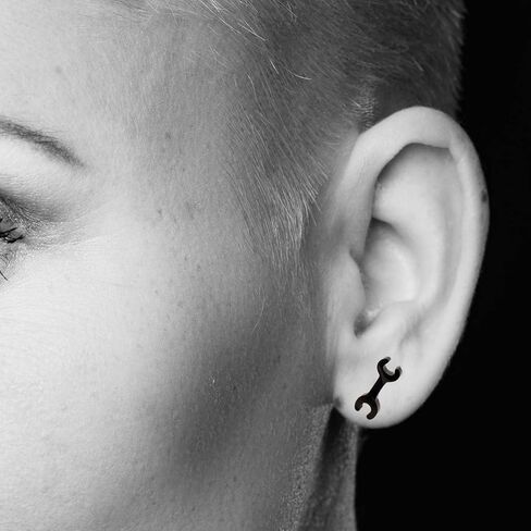 أقراط مفتاح ربط ميكانيكي صغيرة، من الفولاذ المقاوم للصدأ، زوجين، هدية لطيفة لمهندس الأدوات in Kuwait