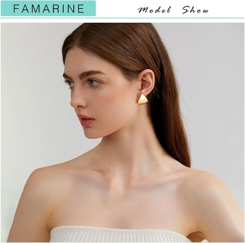 فارمارين اقراط ذهبية مثلثة الشكل للنساء، اقراط هندسية، اقراط للاستخدام اليومي in Kuwait