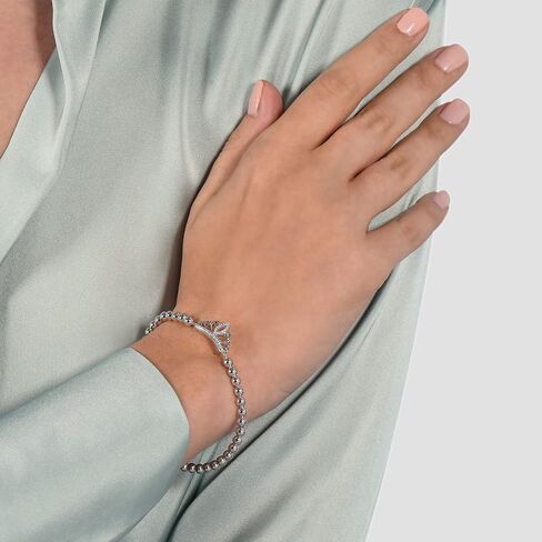 Jewelili Enchanted Disney Fine Jewelry Sterling Silver 1/10 CTTW Princess Majestic Bracelet in Saudi Arabia