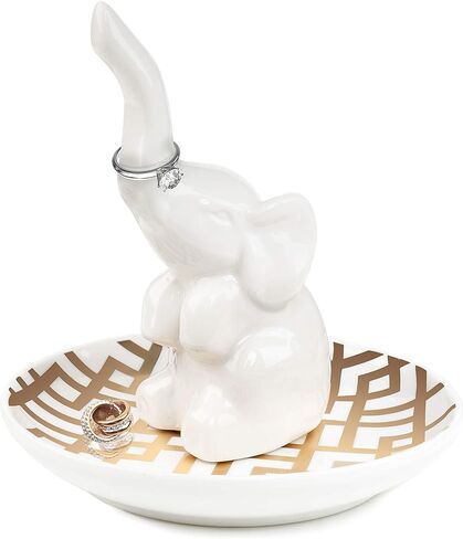 طبق خاتم حامل خاتم الفيل من أنوتيون، صينية مجوهرات سيراميك، رائعة كهدية عيد ميلاد، خاتم الزفاف، الأقراط، خاتم الماس وحامل خاتم الخطوبة، ديكور المكتب والمنزل in Kuwait