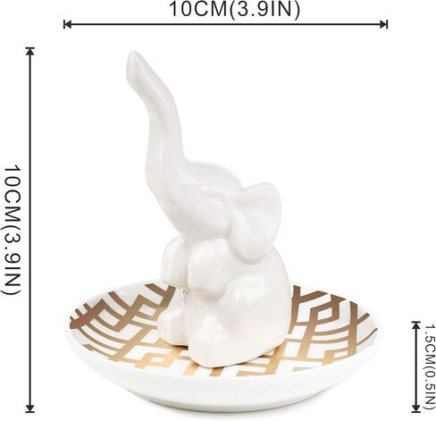 طبق خاتم حامل خاتم الفيل من أنوتيون، صينية مجوهرات سيراميك، رائعة كهدية عيد ميلاد، خاتم الزفاف، الأقراط، خاتم الماس وحامل خاتم الخطوبة، ديكور المكتب والمنزل in Kuwait