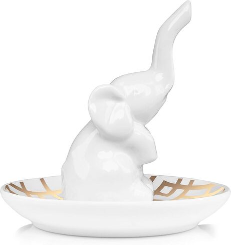 طبق خاتم حامل خاتم الفيل من أنوتيون، صينية مجوهرات سيراميك، رائعة كهدية عيد ميلاد، خاتم الزفاف، الأقراط، خاتم الماس وحامل خاتم الخطوبة، ديكور المكتب والمنزل in Kuwait