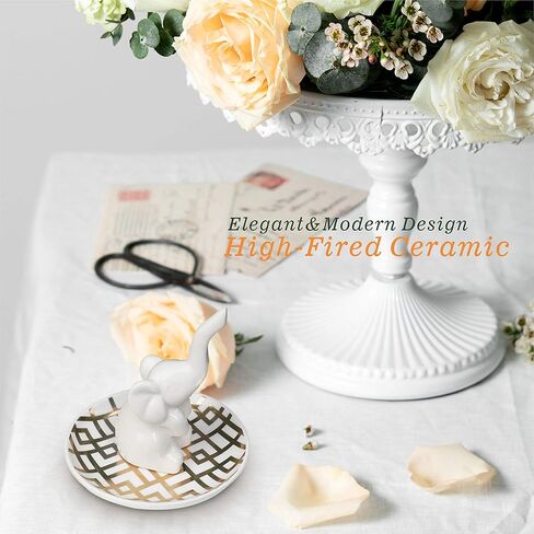 طبق خاتم حامل خاتم الفيل من أنوتيون، صينية مجوهرات سيراميك، رائعة كهدية عيد ميلاد، خاتم الزفاف، الأقراط، خاتم الماس وحامل خاتم الخطوبة، ديكور المكتب والمنزل in Kuwait