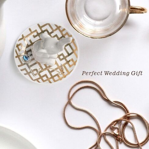 طبق خاتم حامل خاتم الفيل من أنوتيون، صينية مجوهرات سيراميك، رائعة كهدية عيد ميلاد، خاتم الزفاف، الأقراط، خاتم الماس وحامل خاتم الخطوبة، ديكور المكتب والمنزل in Kuwait