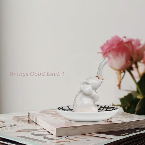 طبق خاتم حامل خاتم الفيل من أنوتيون، صينية مجوهرات سيراميك، رائعة كهدية عيد ميلاد، خاتم الزفاف، الأقراط، خاتم الماس وحامل خاتم الخطوبة، ديكور المكتب والمنزل in Kuwait