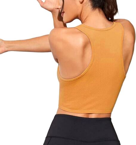Women's Tank Tops Ribbed Seamless Round Neck Workout Basic Tops in Saudi Arabia