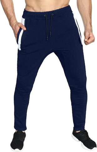 BROKIG Mens Workout Jogger Pants Gym Tapered Athletic Slim Sweatpants with Zipper Pocket in Saudi Arabia