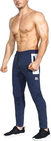 BROKIG Mens Workout Jogger Pants Gym Tapered Athletic Slim Sweatpants with Zipper Pocket in Saudi Arabia