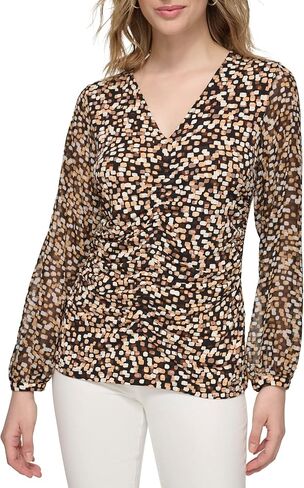 Calvin Klein Women's Gathered Long Sleeve Knit in Saudi Arabia