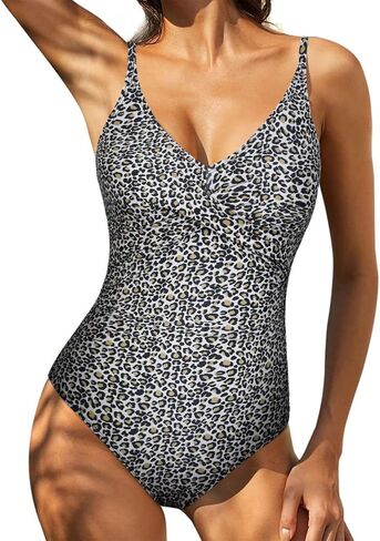 Hilor المرأة قطعة واحدة المايوه مثير التخسيس لباس سباحة تويست البطن التحكم الخامس الرقبة ثوب سباحة مونوكيني in Kuwait