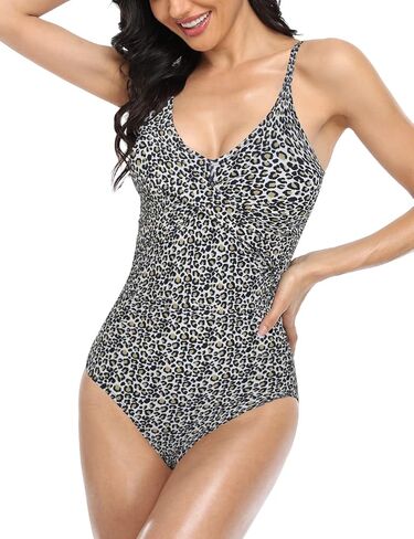 Hilor المرأة قطعة واحدة المايوه مثير التخسيس لباس سباحة تويست البطن التحكم الخامس الرقبة ثوب سباحة مونوكيني in Kuwait