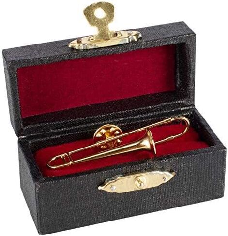 شركة برودواي جيفت كولدس بروش على شكل آلة موسيقية مصغرة مع حقيبة آلة ناعمة حمراء in Kuwait