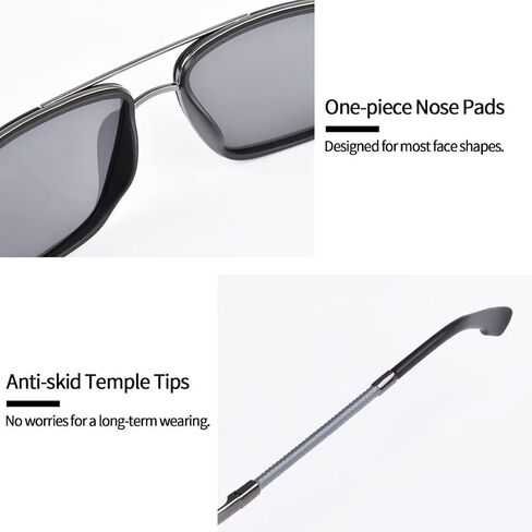 نظارة شمسية OPTOFENDY Aviator للرجال، نظارات شمسية مستقطبة للرجال نظارة شمسية مربعة للرجال طراز عسكري عتيق نظارات شمسية Aviator in Kuwait