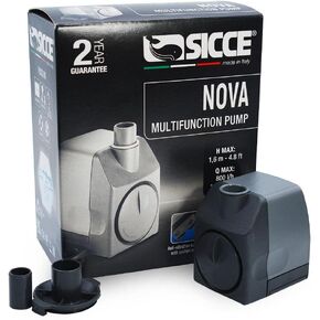 Sicce NOVA Multifunction 178 GPH Submersible Water Pump, 8.3W Ultra Quiet Durable for Aquarium Fish Tank, Fountian, Pond, Hydroponics, Terrarium Black | Freshwater & Saltwater