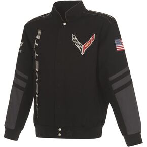 JH DESIGN GROUP Men's Chevy Corvette C8 Jacket an Embroidered Classic Twill Coat