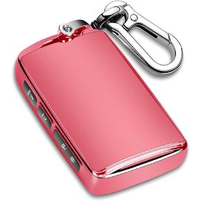 QBUC for Mazda TPU Key Fob Cover,Soft TPU 360 Degree Protector Key Holder with Keychain Mazda Miata CX-3 CX-4 CX-5 CX-7 CX-9 MX5 2/3/5/6/8 Buttons Smart Key(Red)