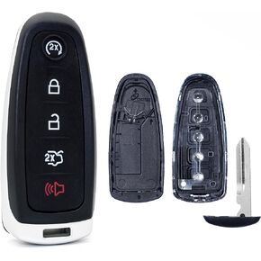 Key Fob Shell Case Replacement Fits for Ford Edge Explorer Focus Taurus Flex Expedition Lincoln MKS MKT MKX Navigator 2011 2012 2013 2014 2015 2016 2017 Keyless Entry Remote Control 5 Button Pad Cover