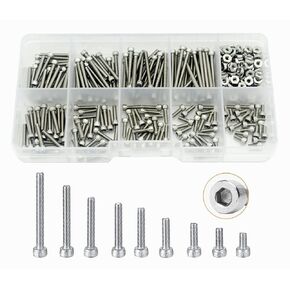 #4-40 UNC 304-Stainless Steel Hex Socket Head Cap Screws Nuts Assortment Kit