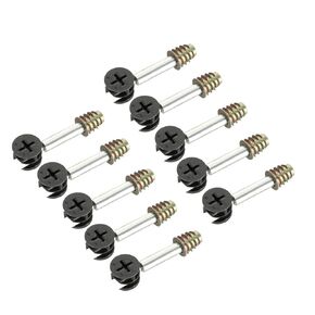 uxcell 3-in-1 Furniture Connecting Kit 15mm OD Cam Fitting, M6x40mm Dowel Screws, M6 Pre-Inserted Nut 10 Sets