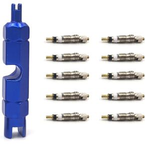 11Pack Bike Valve Core Remover Tool Kit - Tubeless Valve Stem Tool with Replacement Cores - Tire Valve Repair Tool for Bicycle - Essential Bike Tool for Removal and Installation