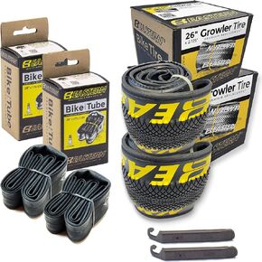 Growler Tire 26 x 2.125 Inch Tire Replacement Kits with or Without Inner Tubes. Includes Tools. Fits Bicycles with 26 x 1.75 or 26 x 2.125 Rim or Wheels.