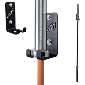 رف تخزين الأثقال المثبت على الحائط من PRx - حامل شريط موفر للمساحة للمنزل وصالة الألعاب الرياضية التجارية، صناعة أمريكية، معدات لياقة بدنية متينة، مثالية للتمرين وإكسسوارات صالة الألعاب الرياضية في المرآب، أسود in Kuwait