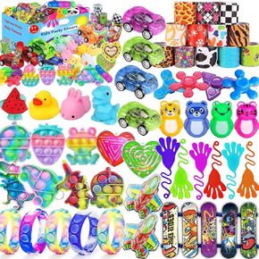 117 Pcs Party Favors for Kids 4-8, Pop Fidget Toys, Pinata Filler, Goodie Bag Stuffers, Treasure Box Toys, Classroom Prizes, Prize Box Toys for Kids 8-12