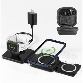 Onechiprevo 3 in 1 Mag-Safe Charging Station for Apple Device 20W Fast Charging Wireless Charger for iPhone 15/14/13/12/11 Series and AirPods 3/2/Pro 2/Pro,iWatch Ultra/8/7/6/5/4/3/2/SE