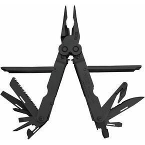 SOG Powerlock V-Cutter- Multi-Tool Pocket Utility Tool Set with 18 Specialty Tools for Heavy-Duty Field Use and Nylon Carrying Pouch (B63N-CP)