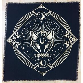 Indian Consigners Altar Cloth A-Z Spell Pendulam Pentagram Witchcraft Alter Tarot Spread Wiccan Square Spiritual Table Cloth Sacred Cloth (A-Z Pentagram Spell)