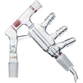 Kemtech America D251014 رأس تقطير Synthware، مسار قصير، Vigreux، وصلة ميزان حرارة 10/18، وصلة أخرى 14/20 in Kuwait