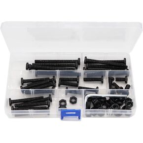 cSeao 60pcs 5/16"-18 Black Hex Socket Cap Screws and 5/16-18 Hex Nuts Assortment Kit, 1" 1-1/8" 1-1/4" 1-1/2" 2" 2-1/4" in Kuwait