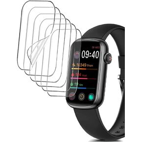 Screen Protector Compatible with MorePro and FITVII HM08 1.47 inch Fitness Tracker, Soft TPU, 6-Pack, Bubble Self-healing, Full coverage