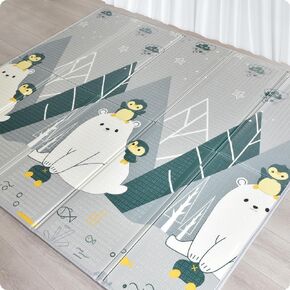 Baby Play Mat, XPE Foldable Foam Play Mat for Floor, Soft Waterproof Playmats for Babies and Toddlers Kids， Reversible Baby Crawling Mat for Indoor and Outdoor， 79''x59''x0.4"