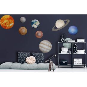 Murwall Kids Wall Decal Planet Wall Decal Realistic Space Wall Decal Planets Wall Sticker Boys Wall Decals Childroom Teenage Room