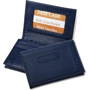 Business Card Holder, Men's License Case, Coin Pocket Included, Magazine Listing, Card Case, Pass Case, Japan Quality, Genuine Leather, Bifold (Black) in Saudi Arabia