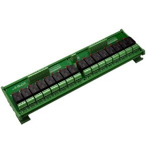 DIN Rail Mount 16 SPDT 10Amp Power Relay Interface Module (DC 5V)