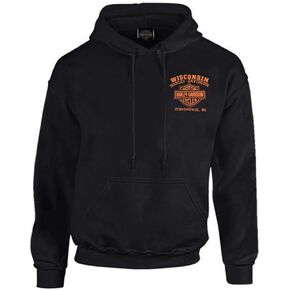 Harley-Davidson Men's Custom Freedom Fleece Pullover Hoodie - Solid Black