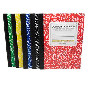 100 Sheet Composition Notebooks - School Supply Boxes - 5 College Ruled Writing Notebooks - 1 Black, 1 Red, 1 Green, 1 Blue, and 1 Yellow (College Ruled)