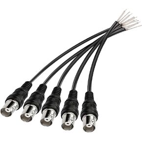 MEIRIYFA BNC Pigtail Cable Bare Wire, BNC Male Coaxial Connector Extension Plug with Open End Wire for CCTV Camera Terminal Adpater (5pcs BNC Male) (Pack of 4) in Saudi Arabia