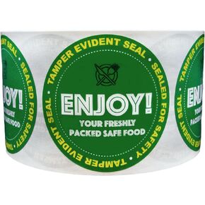 InStockLabels 500 Green Circle Tamper-Evident Food Seal Stickers, Labels for Food Containers (2.5 Inches)