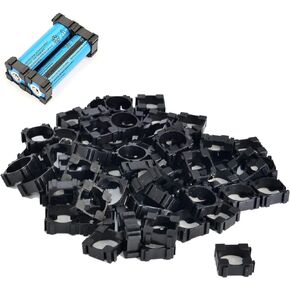 QJFCare 100Pcs 18650 Lithium Battery Holder, Plastic Li-ion Battery Pack Bracket Safety Spacer Radiating Shell Storage Bracket, Cylindrical Cell Battery Stand Cell Spacer for DIY Fixed Battery