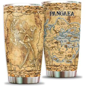 4LIEUBASMI Geology Gifts For Men, Geology Birthday, Map Reunite Pangaea Prehistoric Continent Pangea History 20 Oz Tumbler, Dinosaur Fossils, Supercontinent Paleontology Geologist Gifts For Adults