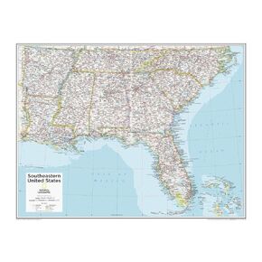 National Geographic: Southeastern USA Wall Map - 28 x 22 inches - Laminated