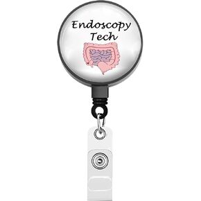 BEKECH Endoscopy Tech Retractable Badge Holder Endo Tech Gastro Gift GI Gastroenterology Nursing Badge Clip GI Technician Gift